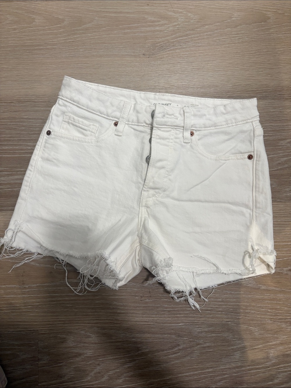 Old Navy White Distressed Women's Denim Cutoff Shorts